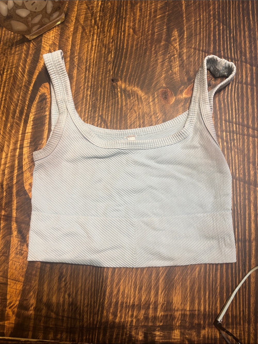 Nikibiki Ribbed Crop Tank - Pale Blue